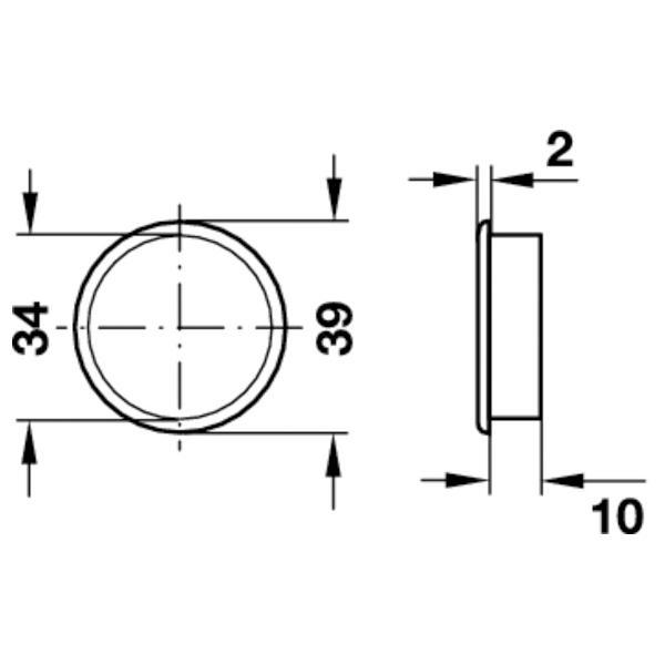 Menfez karsilik halkasi,beyaz,39mm