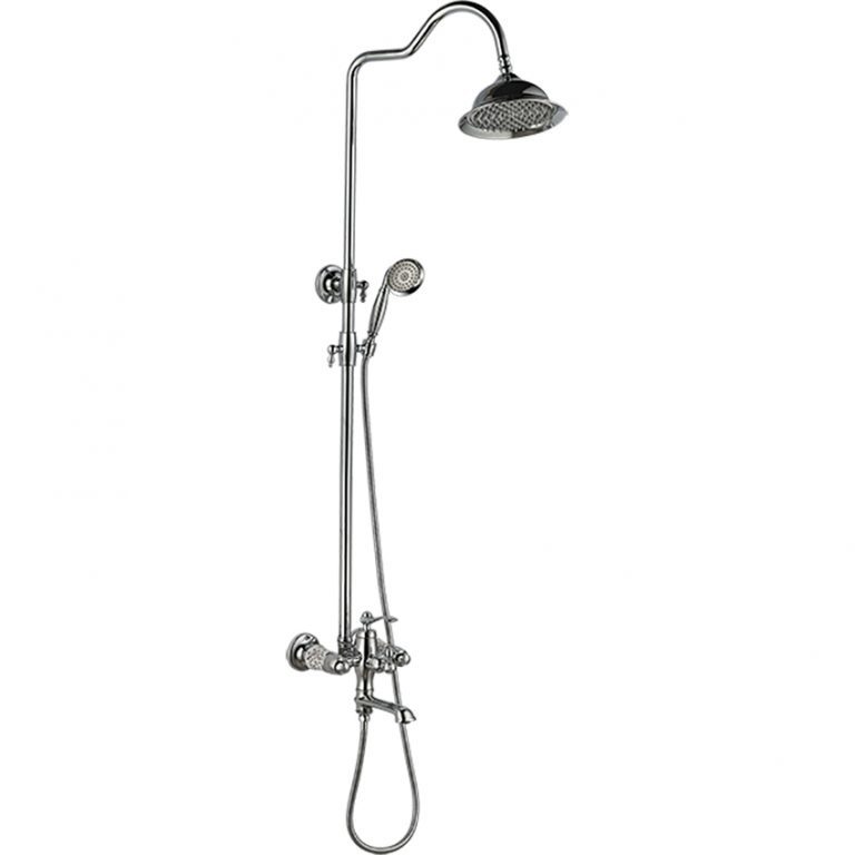 Volga Serisi Gümüş Banyo Bataryası ve Duş Seti