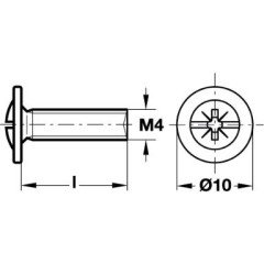 Kulp vidasi galvaniz M4x12mm - 100 Adet