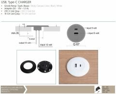 Üstten Montajlı Mobilya Şarj Ünitesi 12V
