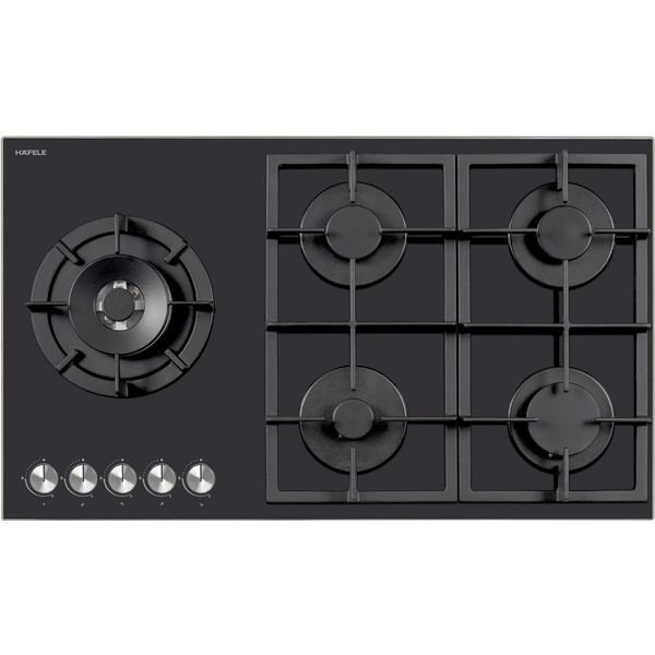 GOURMET Ocak gazli 90cm 4G1W siyah cam
