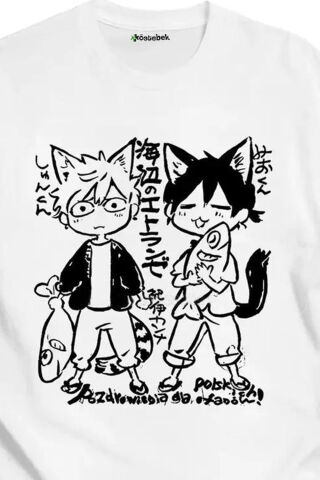 Beyaz Anime Hashimoto Shun And Chihana Mio Unisex T-Shirt