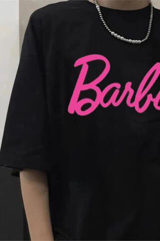 Siyah Barbie Logo Unisex T-Shirt