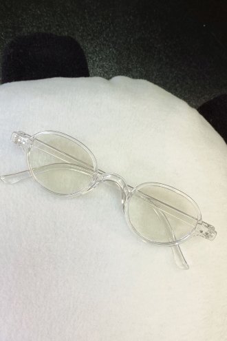 Beyaz Çerçeve Oval Stil Cam Gözlük