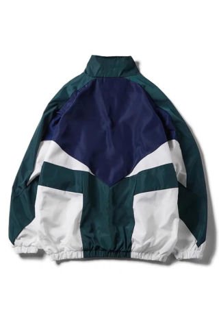 Yeşil Çok Renkli Parçalı Paraşüt Ceket