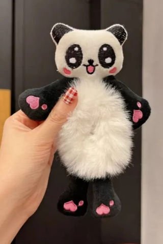 Panda Figürlü Peluş Simit Toka