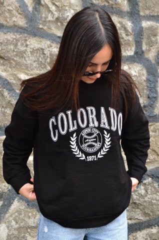 Colorado Siyah Kolej Sweatshirt