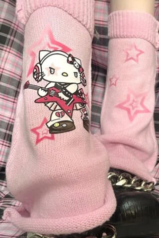 Pembe Hello Kitty Gothic Star Tozluk