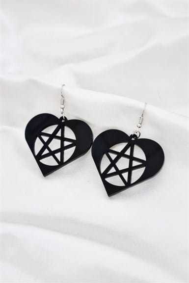 Kalp Pentagram Gothic Küpe