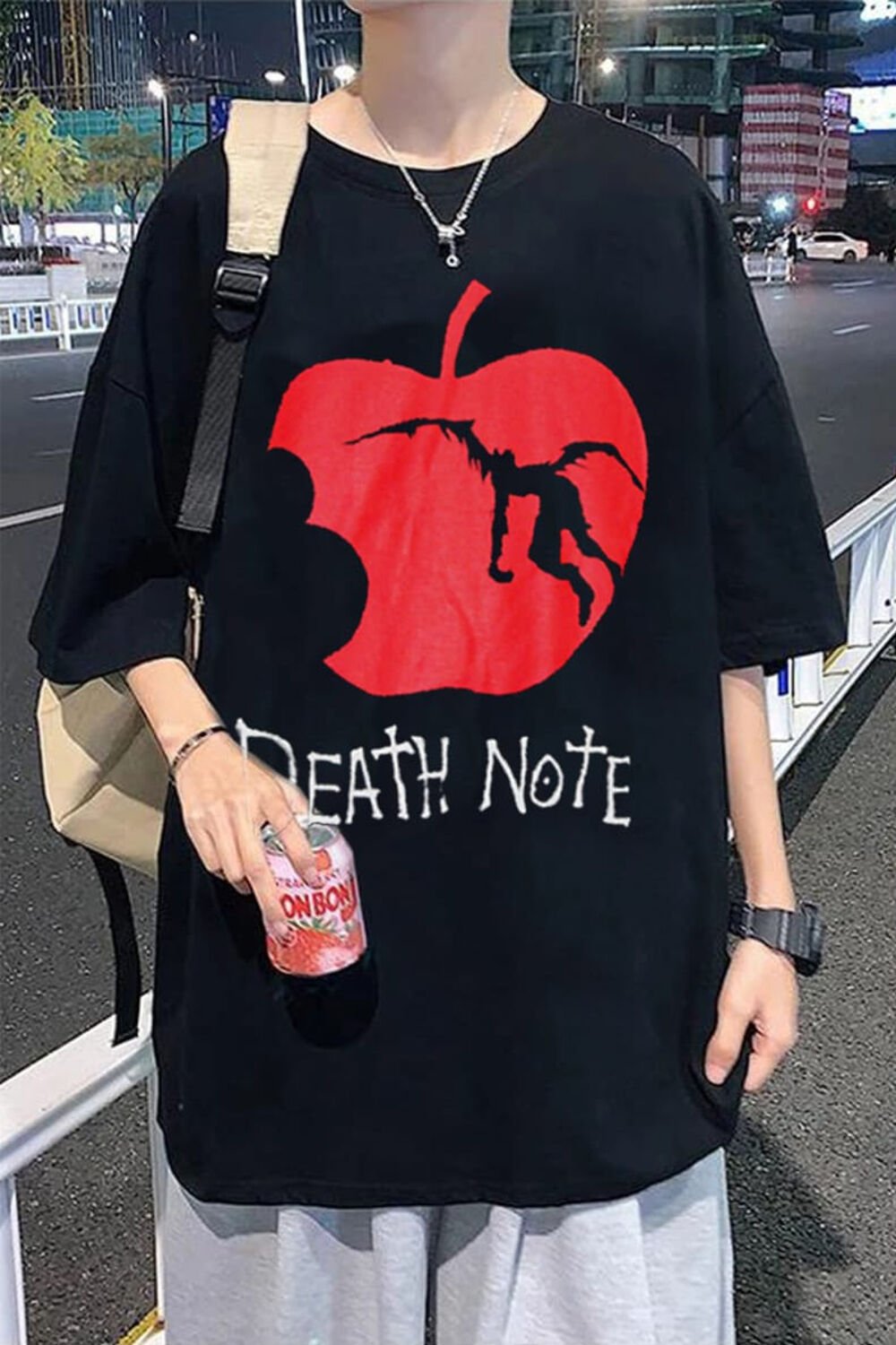 Death Note Ön-Sırt Baskı Geniş Kesim Unisex T-shirt