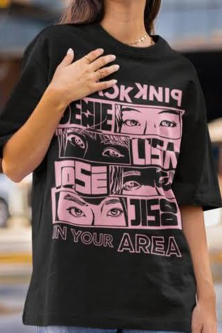 Siyah K-Pop Black Pink In Your Area Girls Eyes Unisex T-Shirt