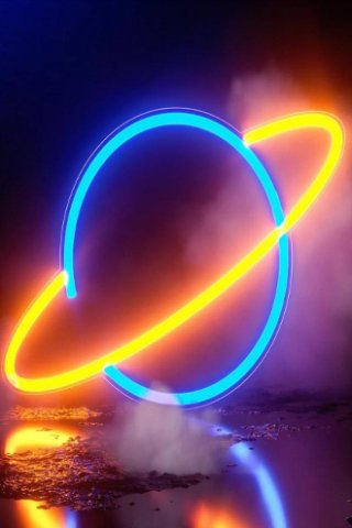Satürn Neon Gece Lambası