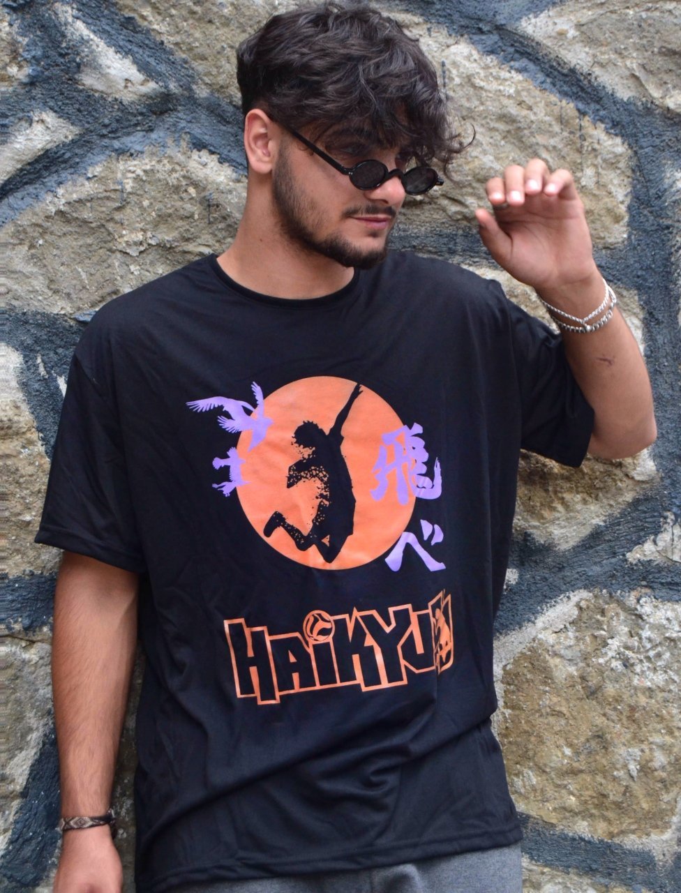 Anime Haikyuu Siyah Unisex  T-shirt