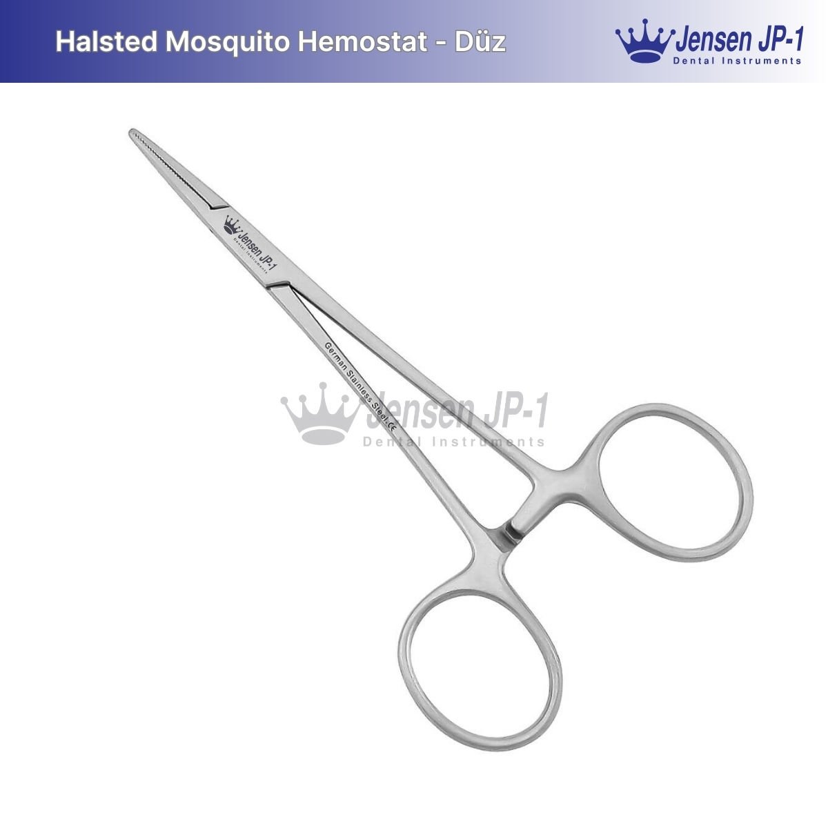 Portegü - Hemostat Halsted, Düz,125 mm