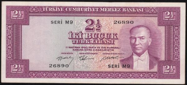 5. Emisyon 2. Tertip 2.5 Lira M9 26890