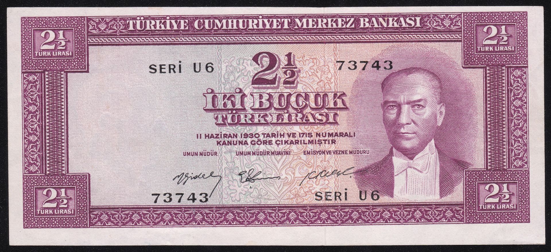 5. Emisyon 2. Tertip 2.5 Lira U6 73743