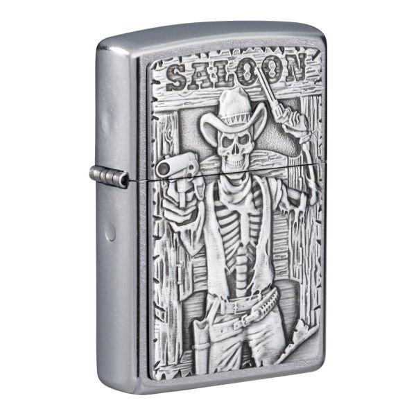 Zippo 207 Saloon Skull Emblem Çakmak 49298-083535