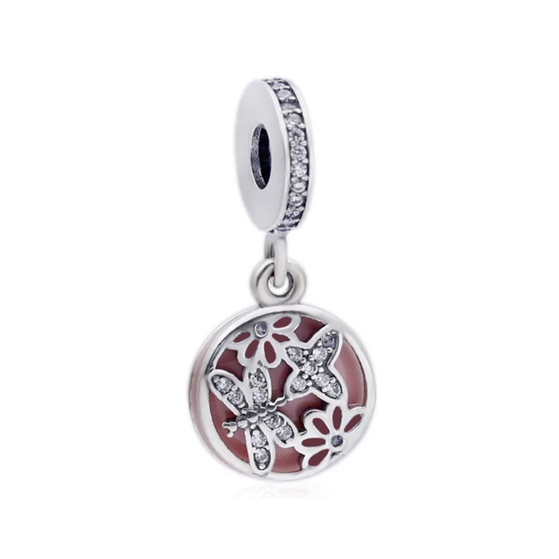 Nur Silver Pembe Sallantılı Gümüş Charm NUR-BL00235