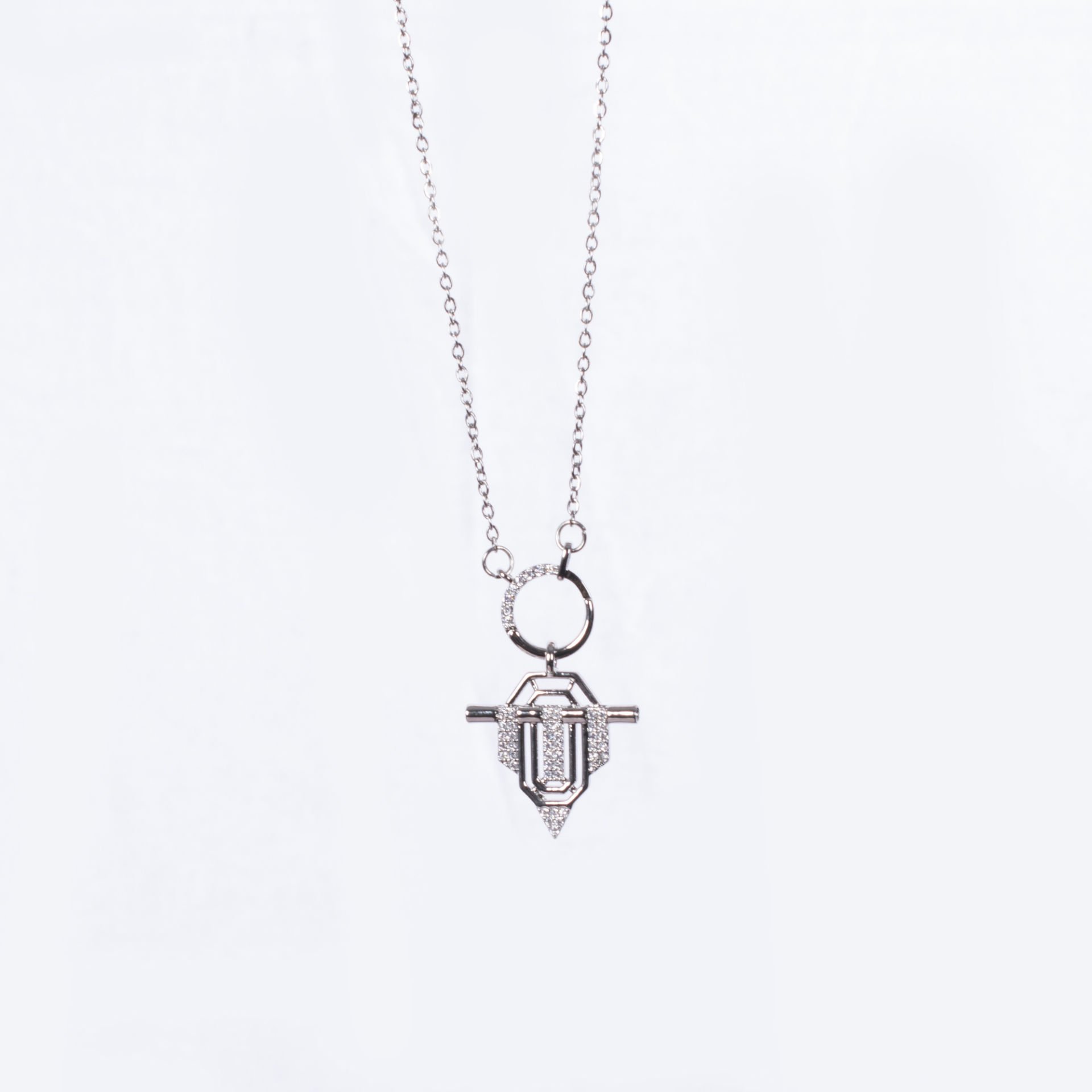Nur Silver Taşlı Şövalye Çelik Kolye - NUR-CL00322