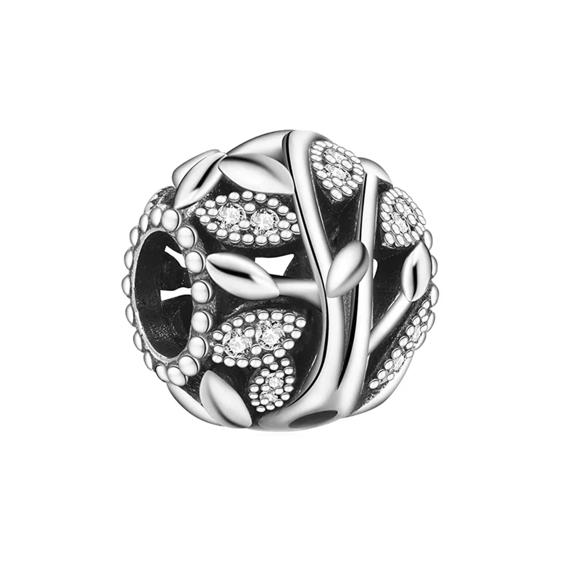 Nur Silver Ağaç Yuvarlak Gümüş Charm NUR-BL09989