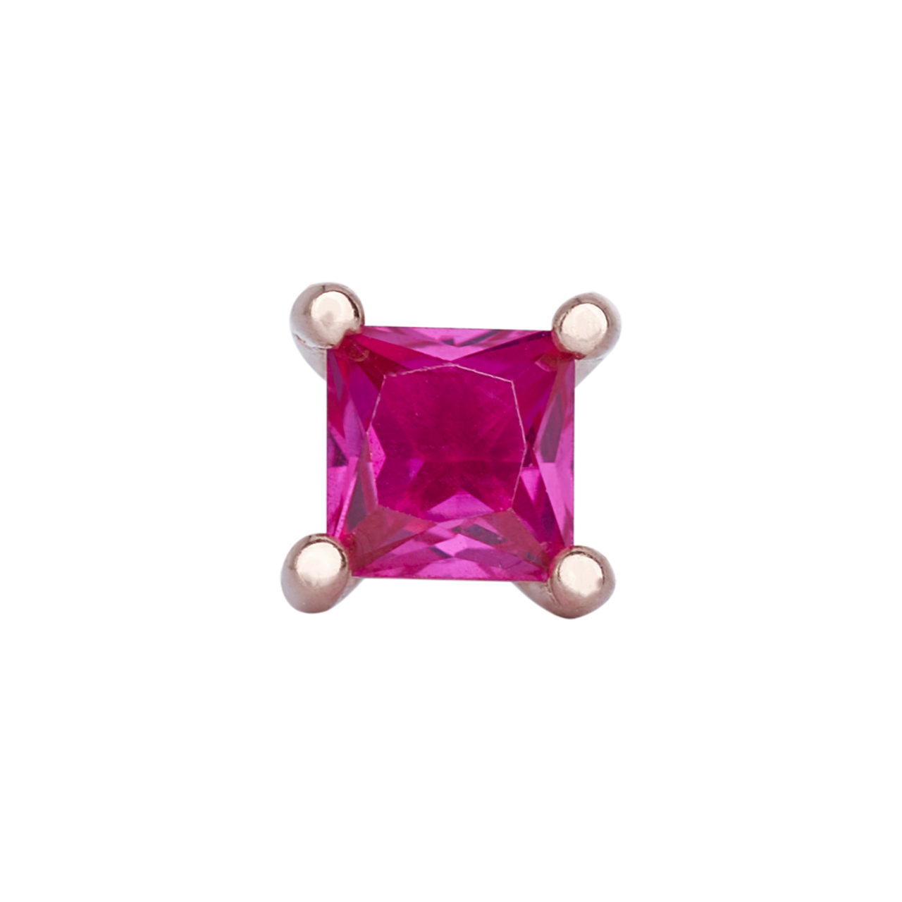 Nur Silver Tektaş Pembe Tragus Gümüş Küpe NUR-KP00026