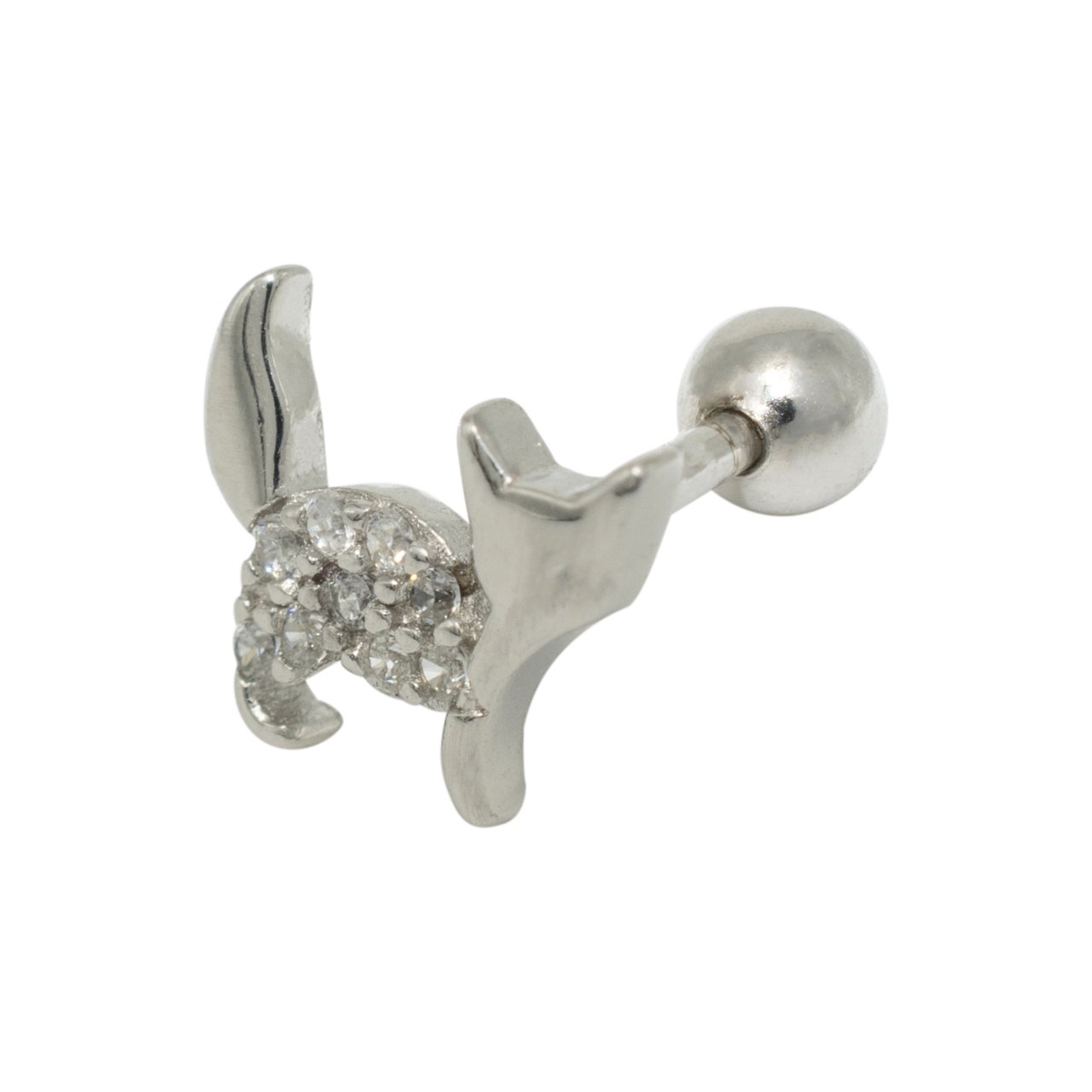 Nur Silver Kedi Tragus Gümüş Küpe NUR-KP02030