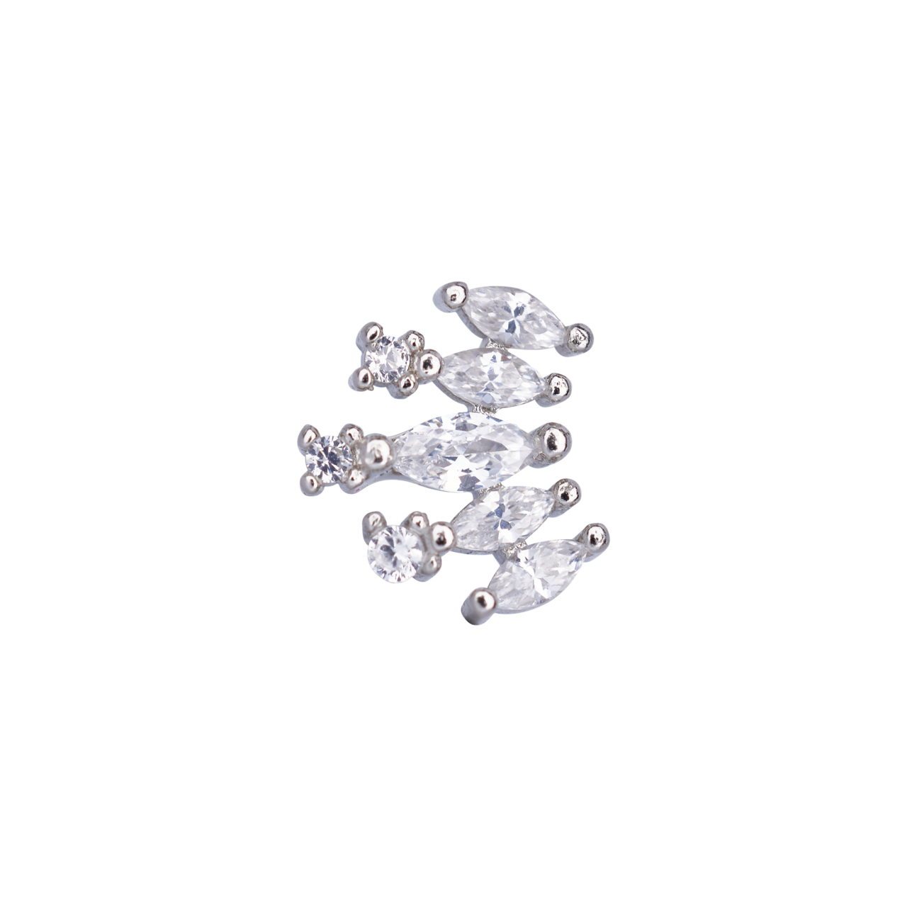 Nur Silver Baget Kesim Tragus Gümüş Küpe NUR-KP00083