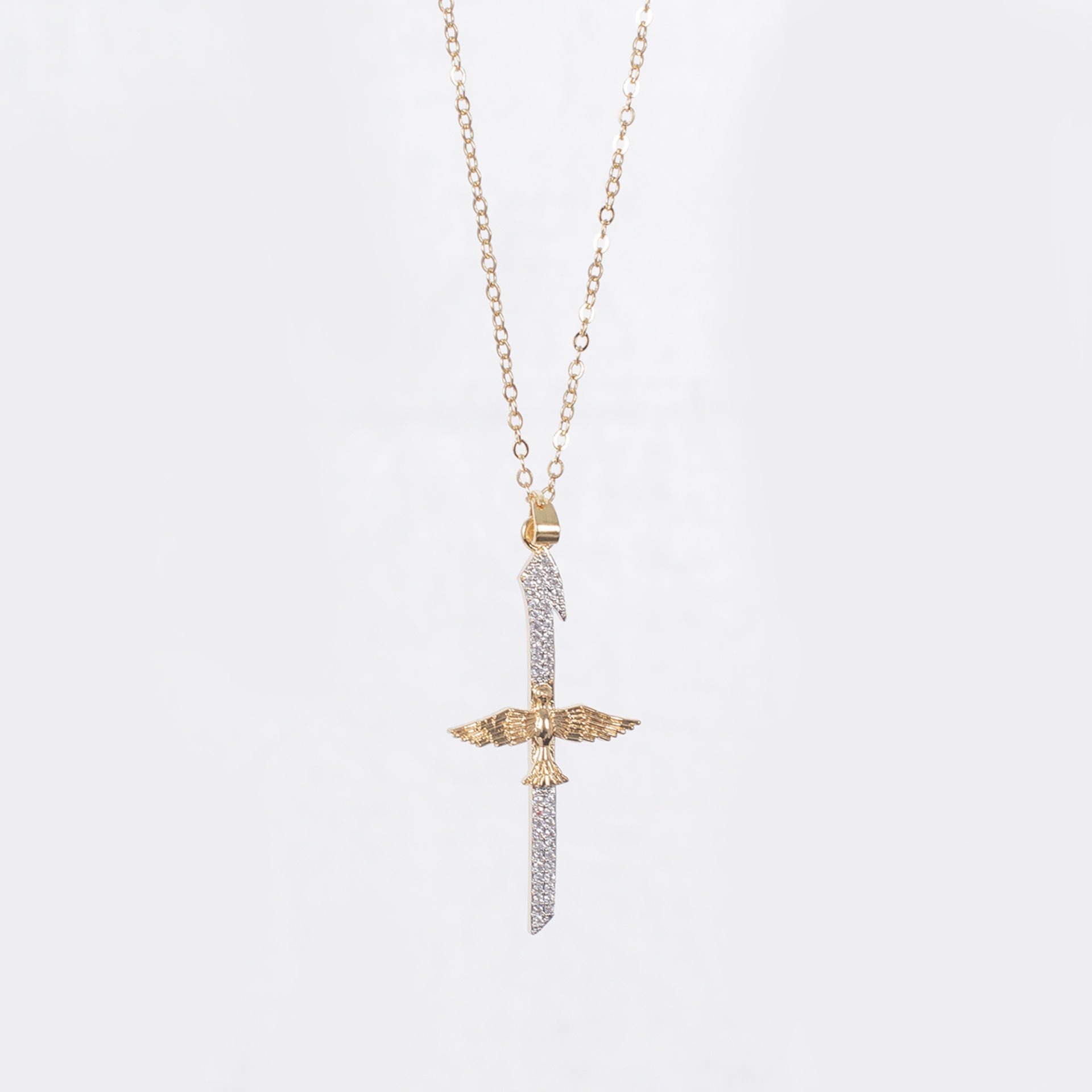 Nur Silver Anka Kılıç Çelik Kolye - NUR-CL00385