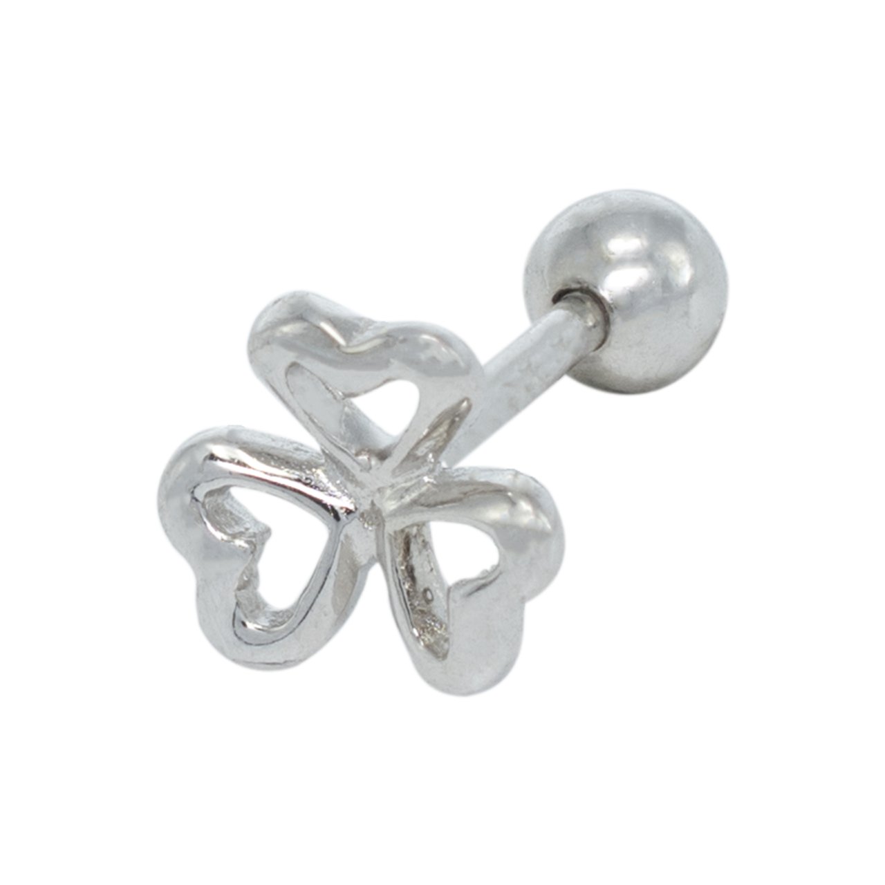 Nur Silver Üç Yapraklı Tragus Gümüş Küpe NUR-KP02039