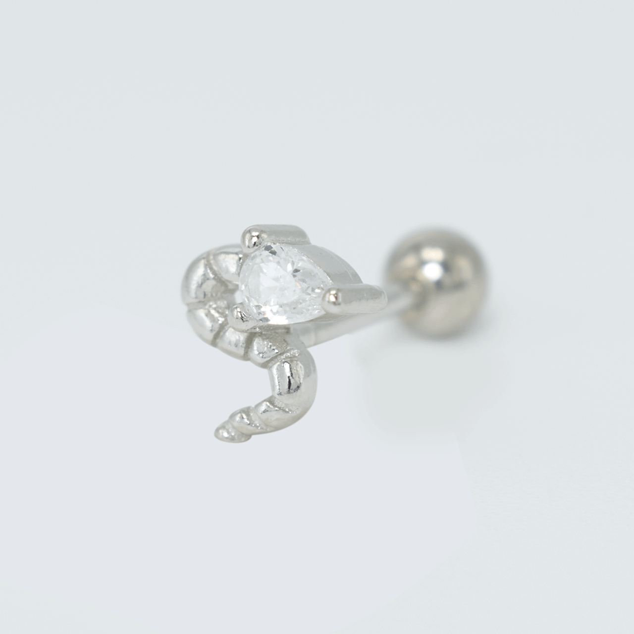 Nur Silver Yılan Tragus Gümüş Küpe NUR-KP00013