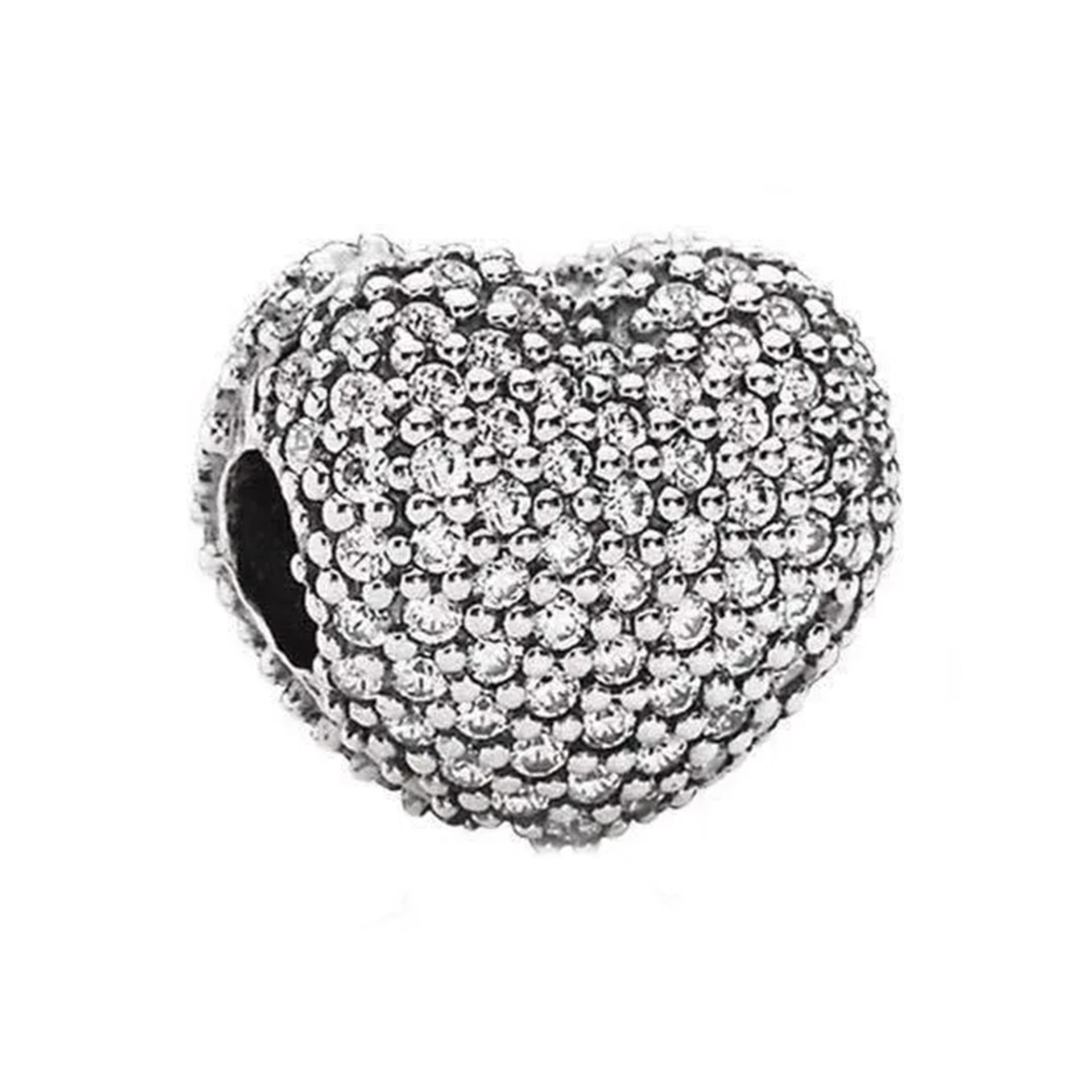 Nur Silver Taşlı Kalp Gümüş Charm NUR-BL00303