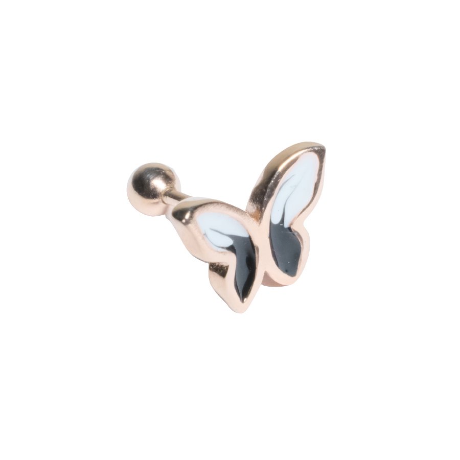 Nur Silver Kelebek Tragus Gümüş Küpe NUR-KP00259