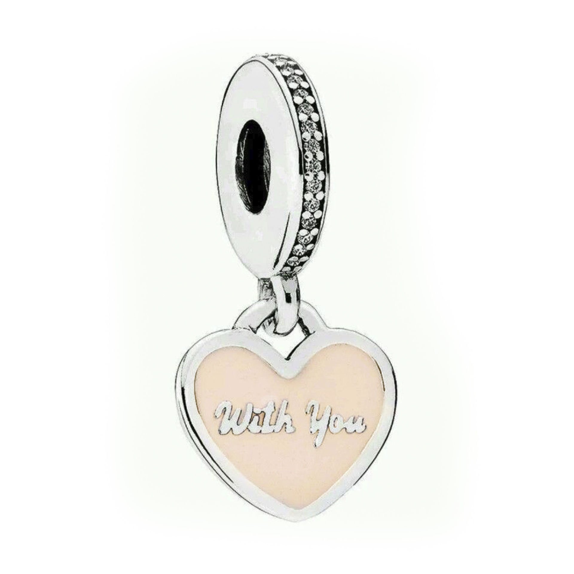 Nur Silver With You Sallantılı Kalp Gümüş Charm NUR-BL09092