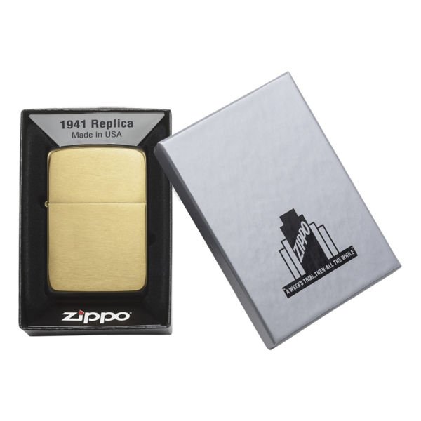 Zippo 1941B Replica Brush Brass Çakmak - 1941B-000055