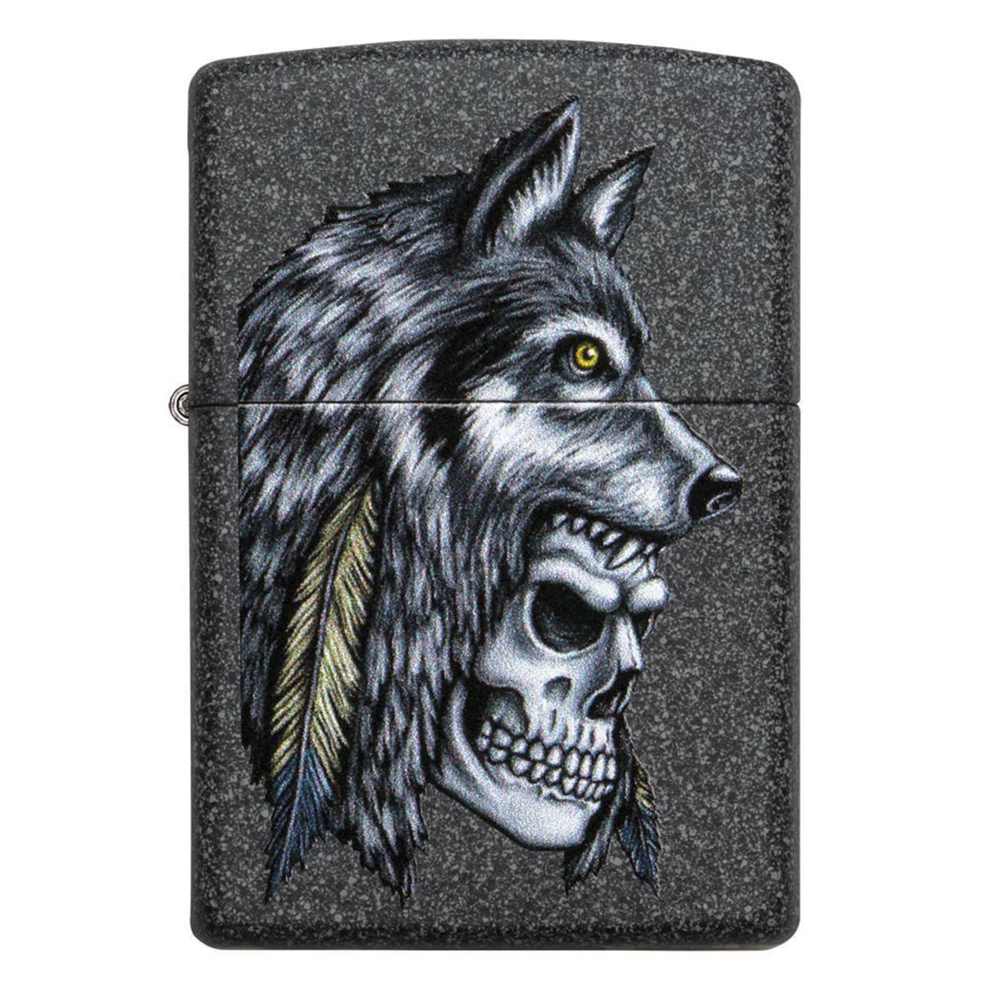 Zippo 211 Wolf Skull Feather Design Çakmak - 29863-069953