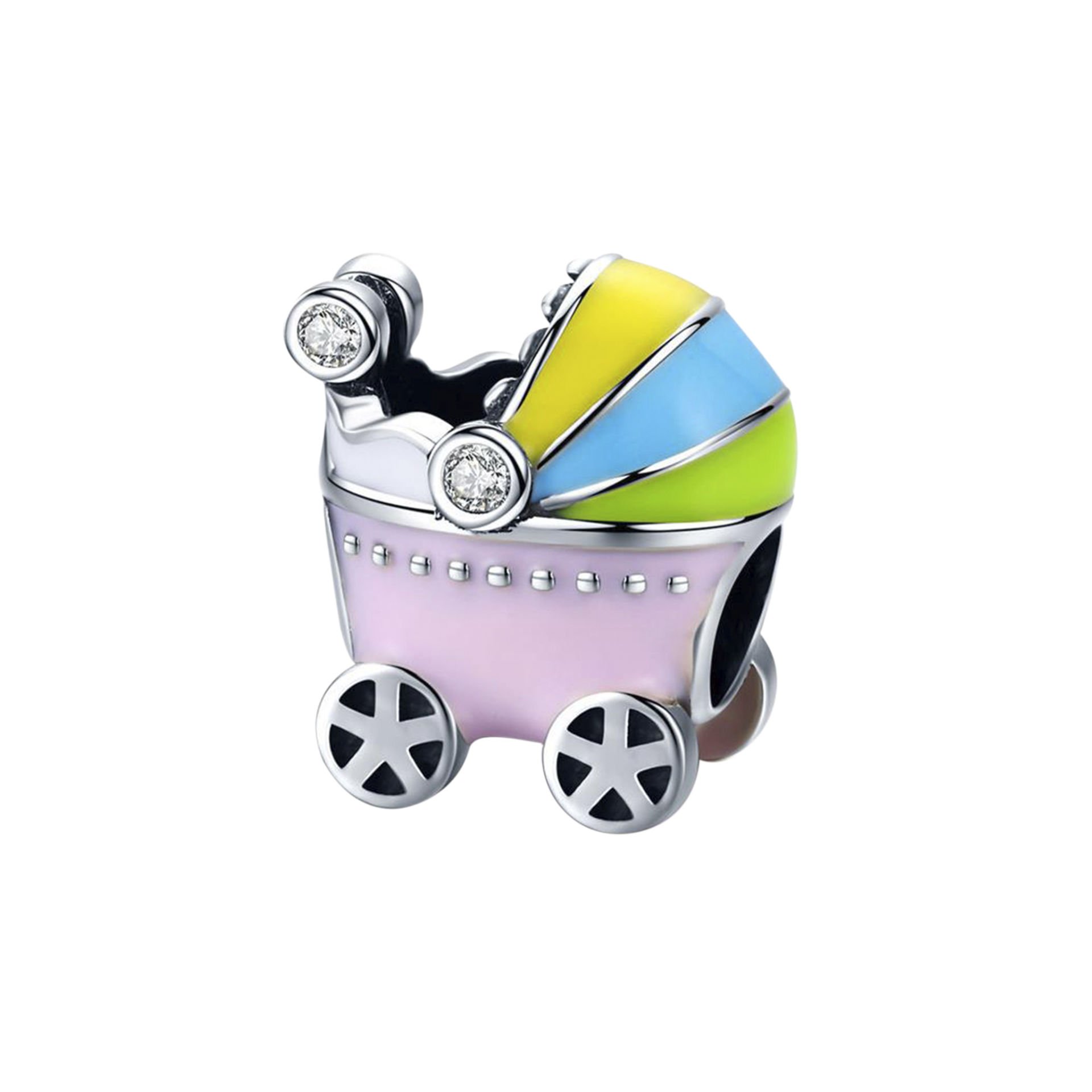 Nur Silver Bebek Arabası Gümüş Charm NUR-BL01189