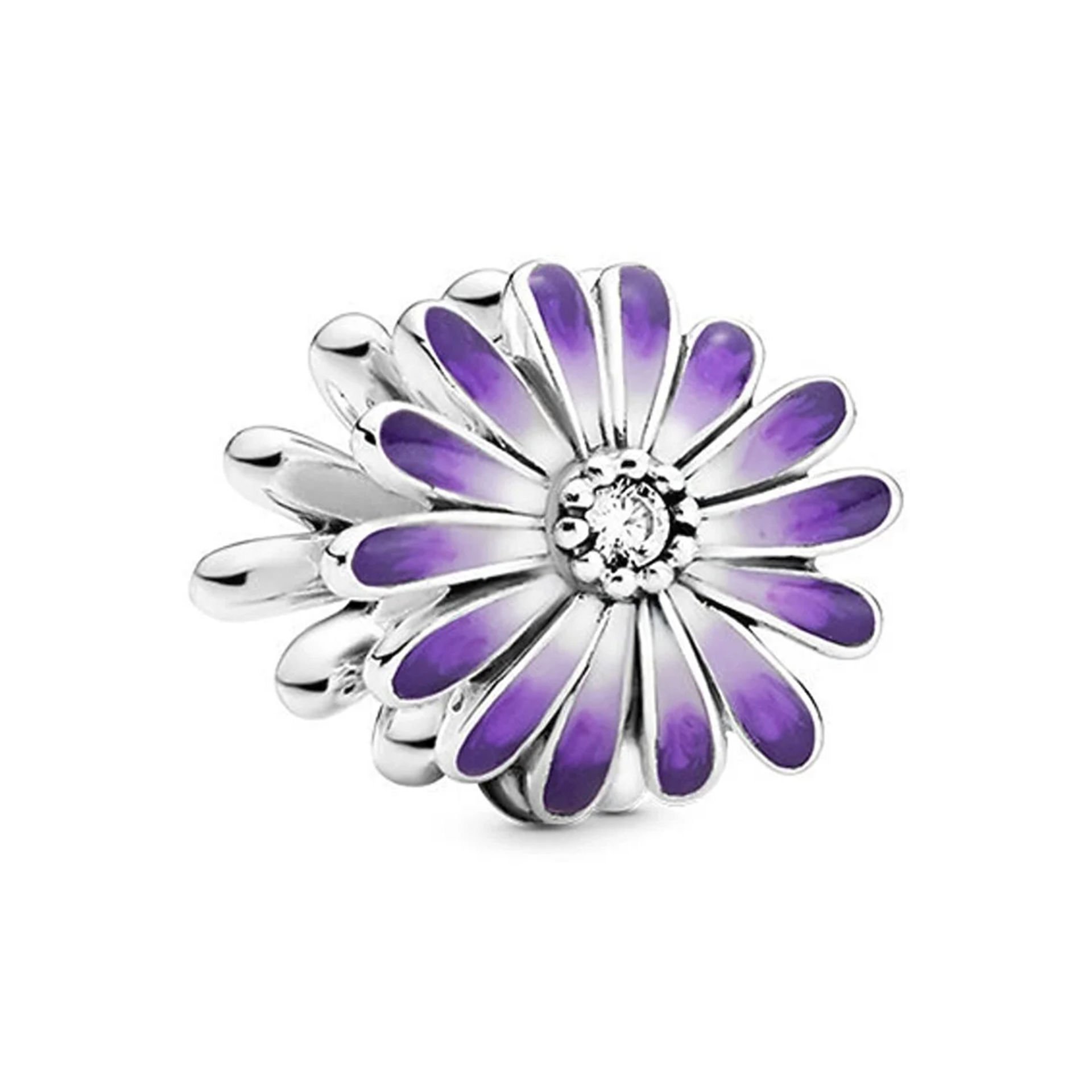 Nur Silver Mor Çiçekli Gümüş Charm NUR-BL00030
