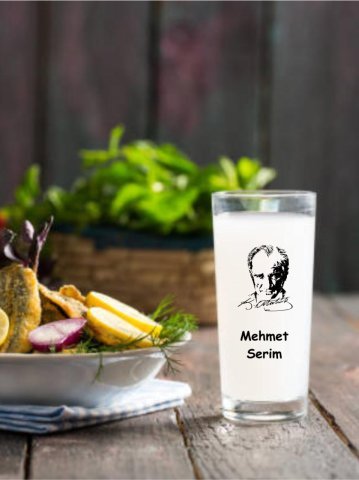 Atatürk silüeti rakı bardağı