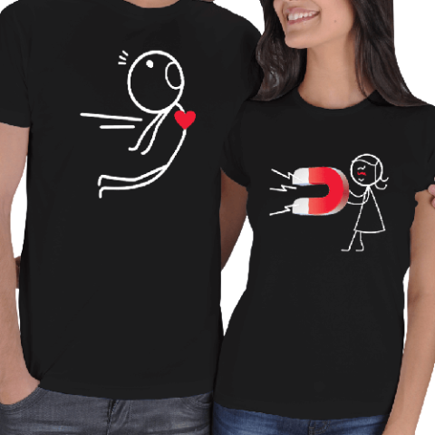 Sevgililer Gününe Özel Kaçamazsın Benden Çift T-Shirt