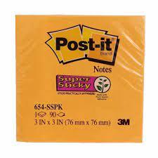 Post-it 654 Yapışkanlı Not Kağıdı 76x76mm 90 Sayfa Turuncu