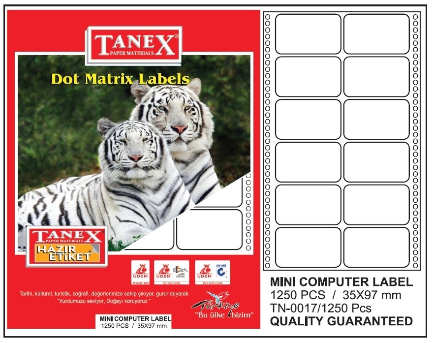 Tanex Sürekli Form Etiketi TN-0017