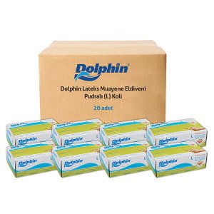 Dolphin Latex Muayene Eldiveni Pudralı Large 100'lü Paket