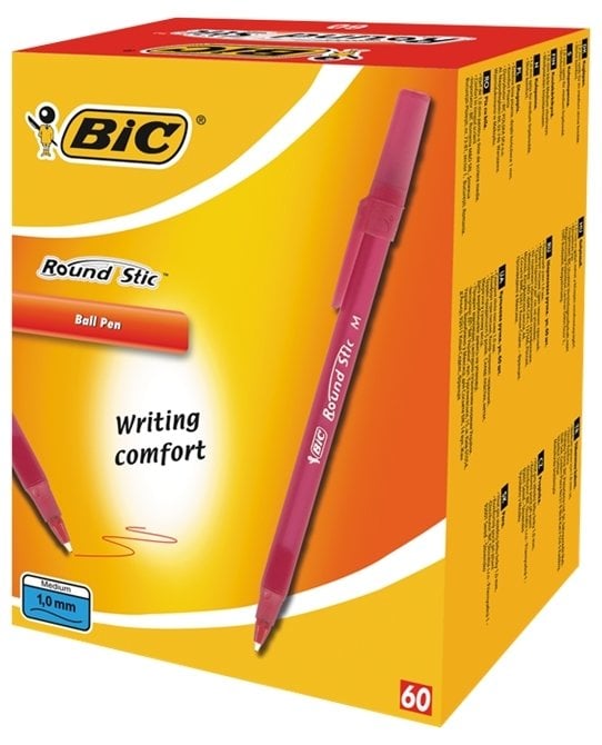 Bic Round Stick Tükenmez Kalem 60'lı Kırmızı