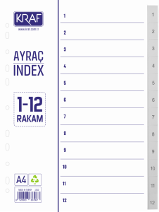 Kraf 1012 1-12 Rakam Dosya Ayraç / Seperatör