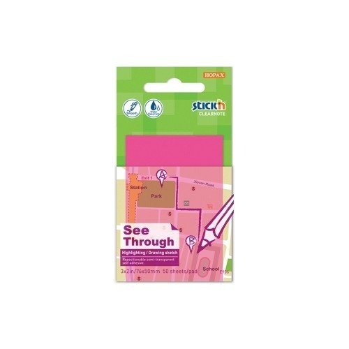 Stickn 21711 Saydam 76x76 Yapışkanlı Not Kağıdı Pembe