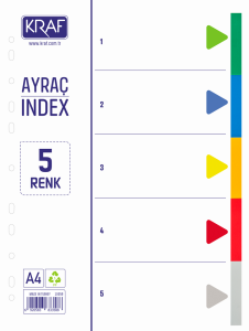 Kraf 1005R 1-5 Renk Dosya Ayraç /Seperatör