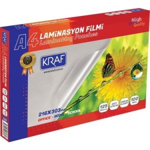 Kraf  A-4 Laminasyon Filmi 125 Micron 100'lü