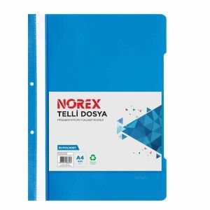 Norex Plastik Telli Dosya Mavi 50'li UL50T-130