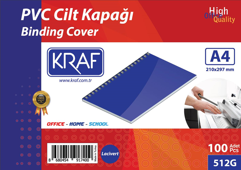 Kraf 512G Cilt Kapağı A4 160Mic 100 'lü Lacivert