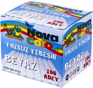 Nova Color Tozsuz Tebeşir Beyaz 100'lü Paket